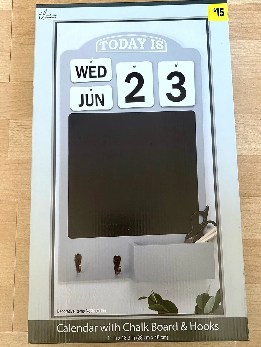 NEW Wall Calendar with Chalkboard/Message Board & Hooks True Living